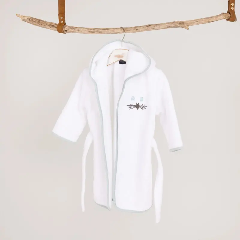 Mollia Boy Baby Bathrobe - White 4