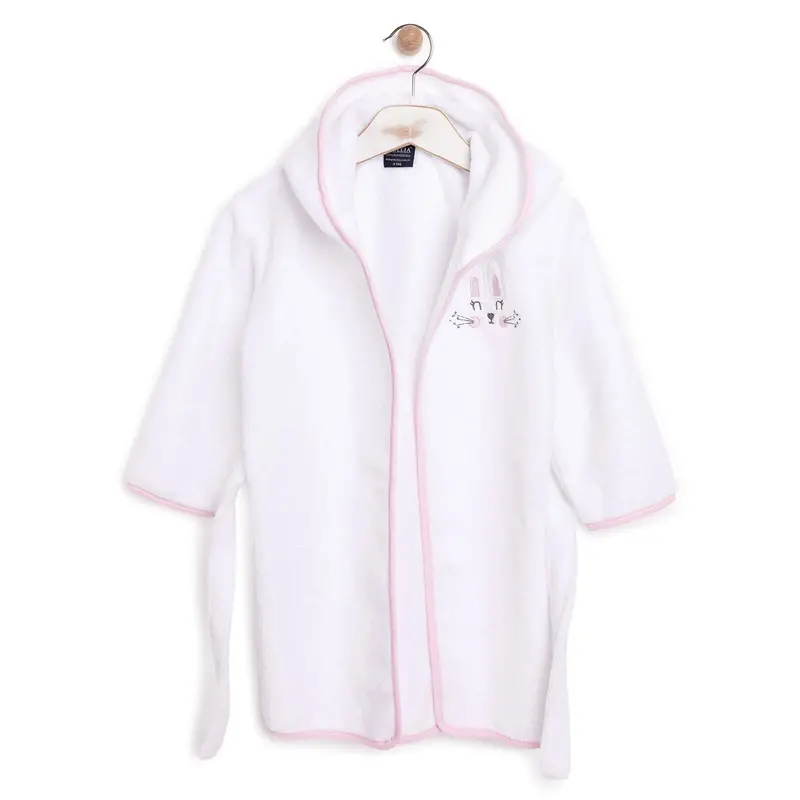 Mollia Girl Baby Bathrobe - White 1