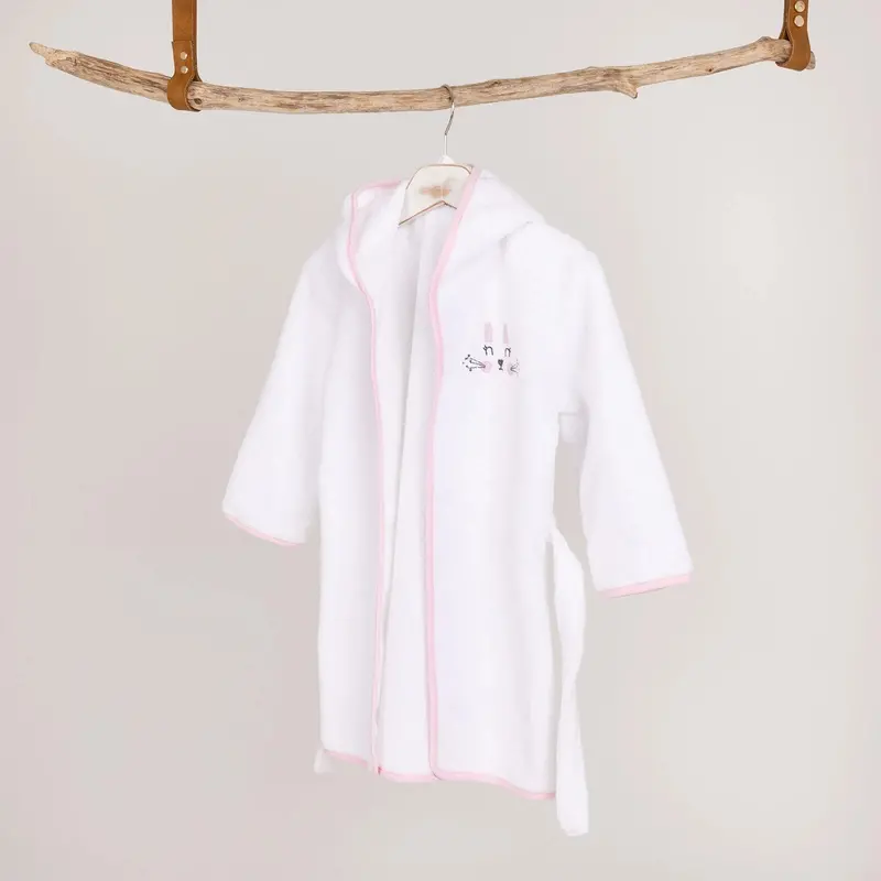 Mollia Girl Baby Bathrobe - White 3