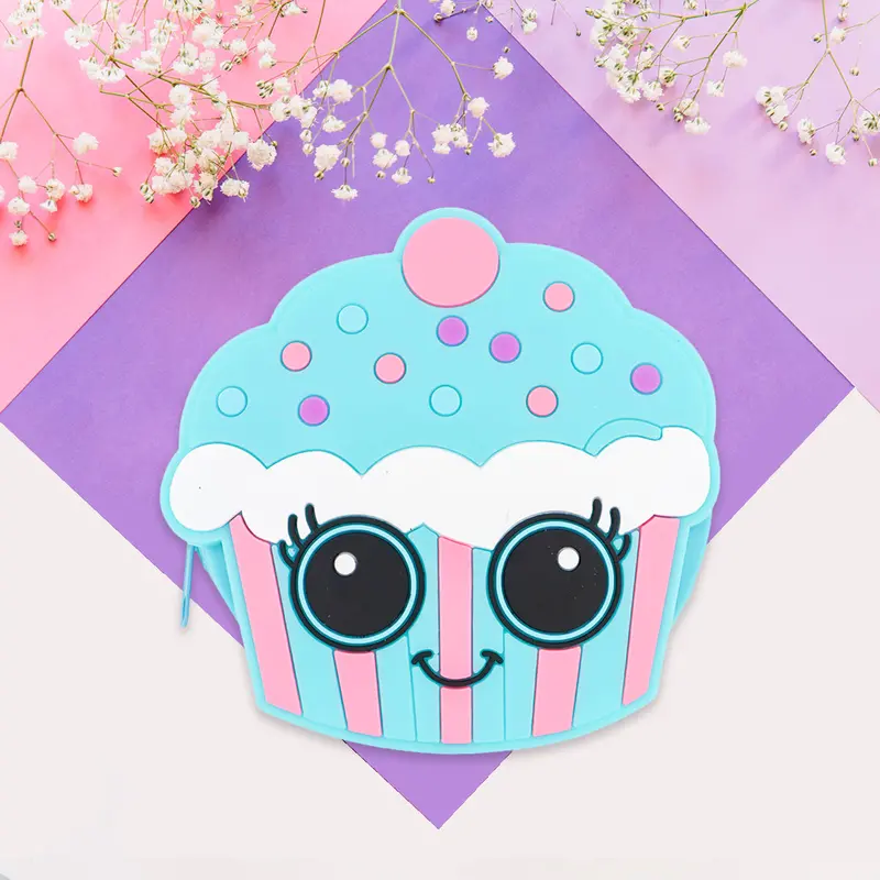 Monedero De Silicona En Forma De Cupcake, Color Azul 1