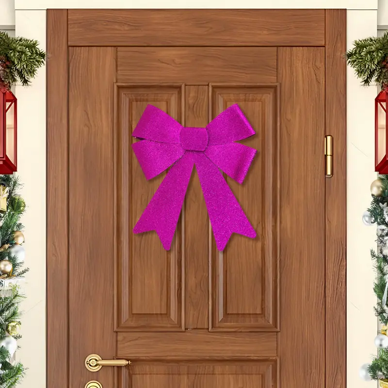 Moño Navideño Color Morado Para Decoración 1
