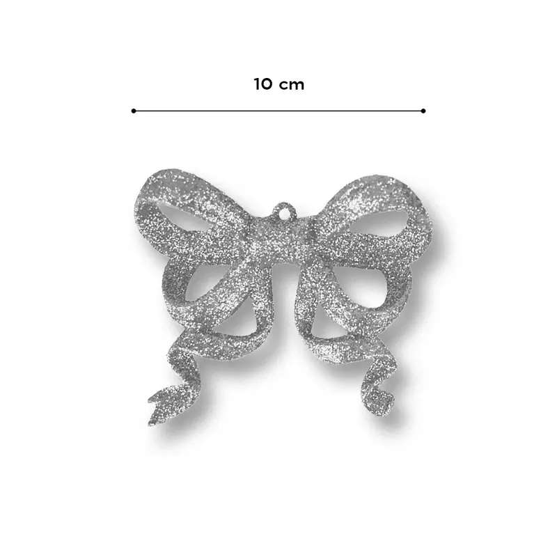Moños De Diamantina Plateada, 2 Piezas. 2