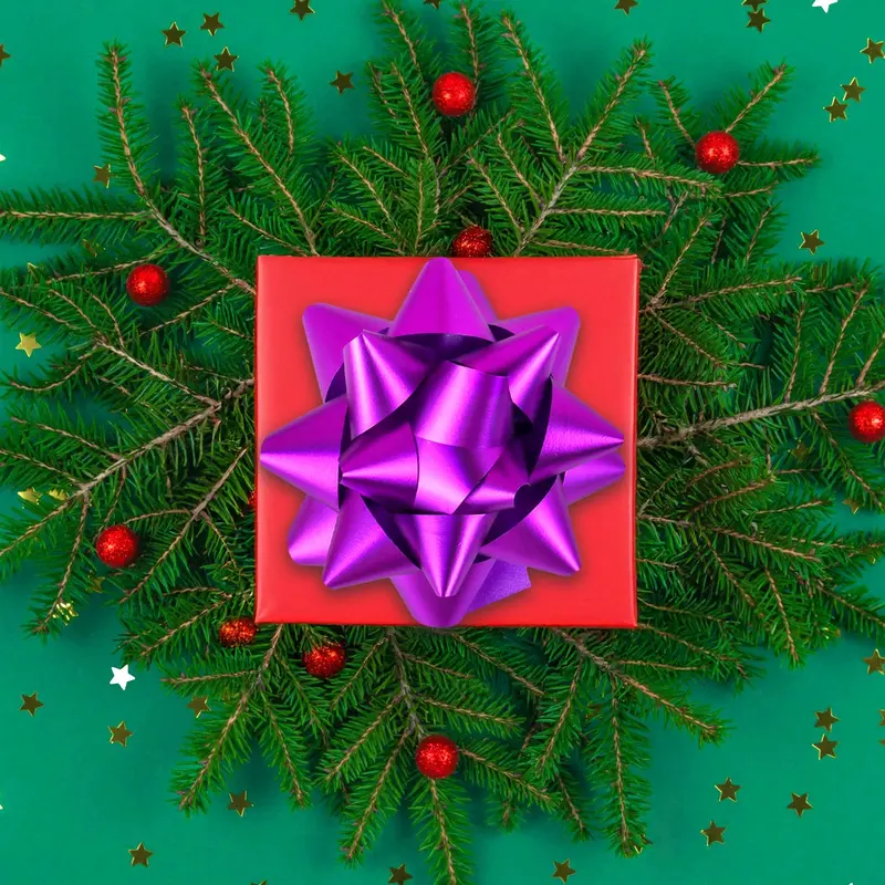 Moños De Regalo, Color Morado, 4 Pzas 1