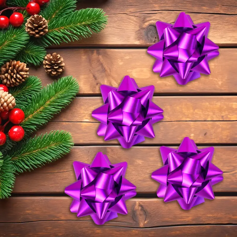 Moños De Regalo, Color Morado, 4 Pzas 2