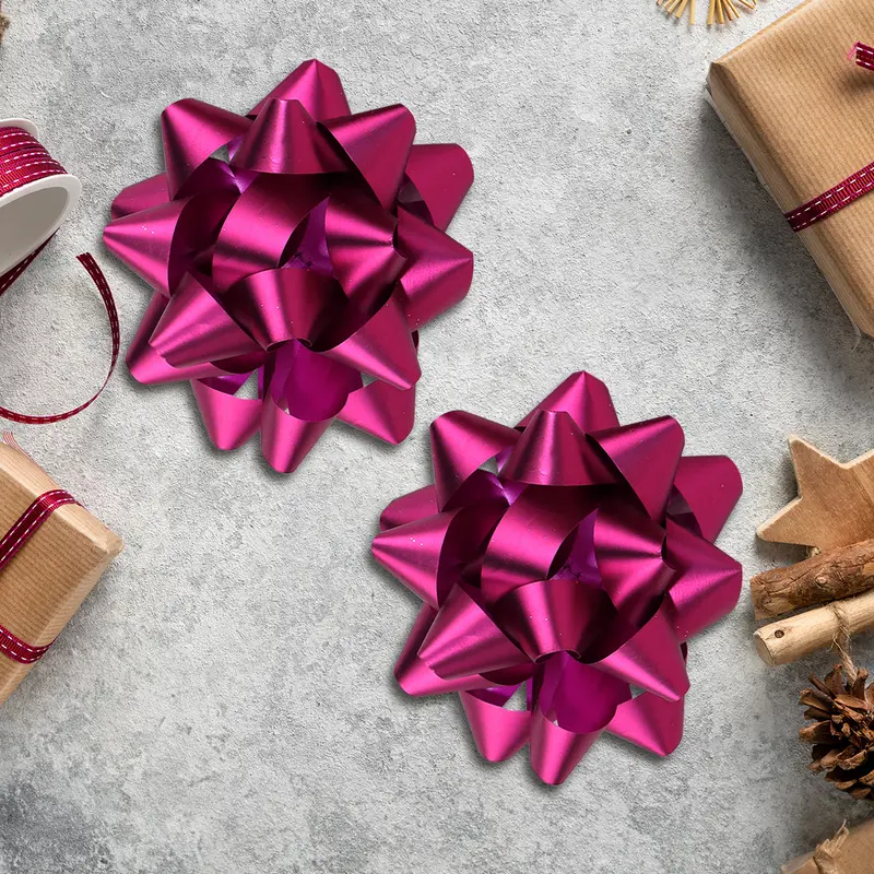 Moños Para Regalo, Color Fucsia, 10 Cm 2
