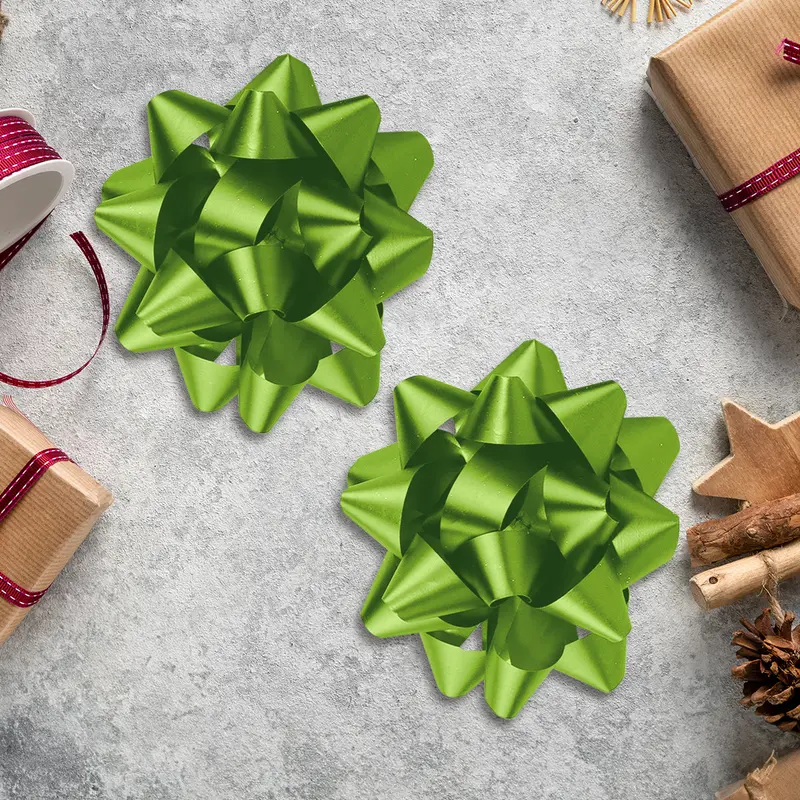 Moños Para Regalo, Color Verde, 10 Cm 2
