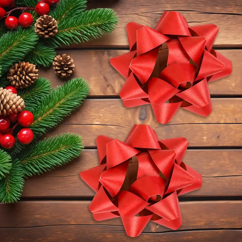 Moños Para Regalo, Kraft, Color Rojo 1