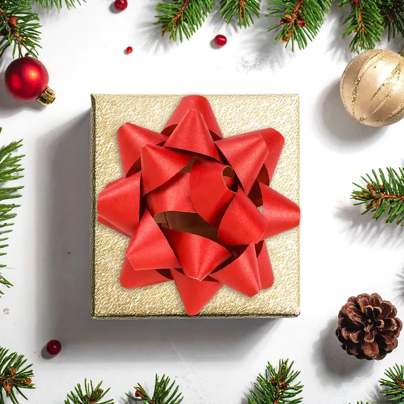 Moños Para Regalo, Kraft, Color Rojo 2