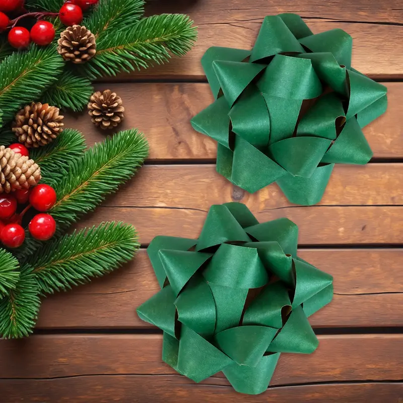 Moños Para Regalo, Kraft, Color Verde 1