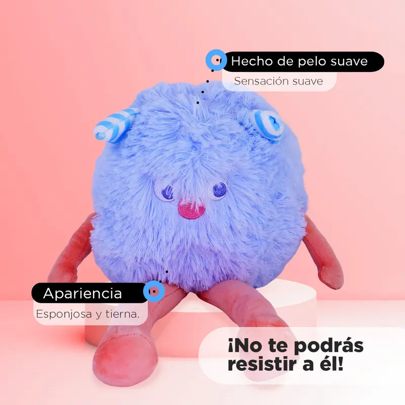 Monstruo De Peluche Color Azul, 35Cm 1
