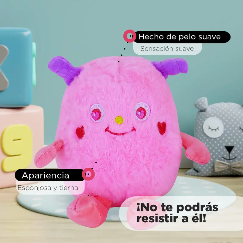 Monstruo De Peluche Color Rosa, 25 Cm 1