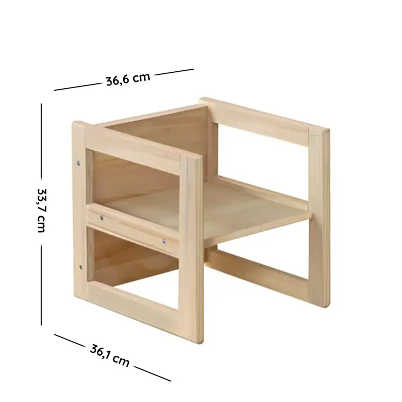 Montessori Wooden Convertable Table & Chair 36,1 Cm (W) X 33,7 Cm (H) X 36,6 Cm (L) 2