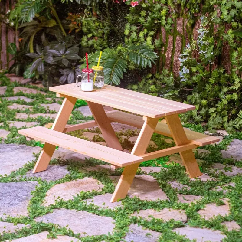Montessori Wooden Mini Picnic Table 2