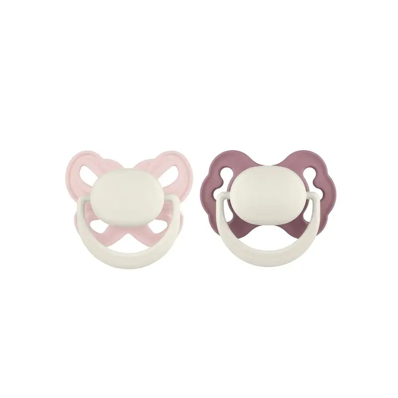Mooma Clown & Butterfly Soothers 18+ Months Pack Of 2 - Brownish Purple & Baby Pink 1