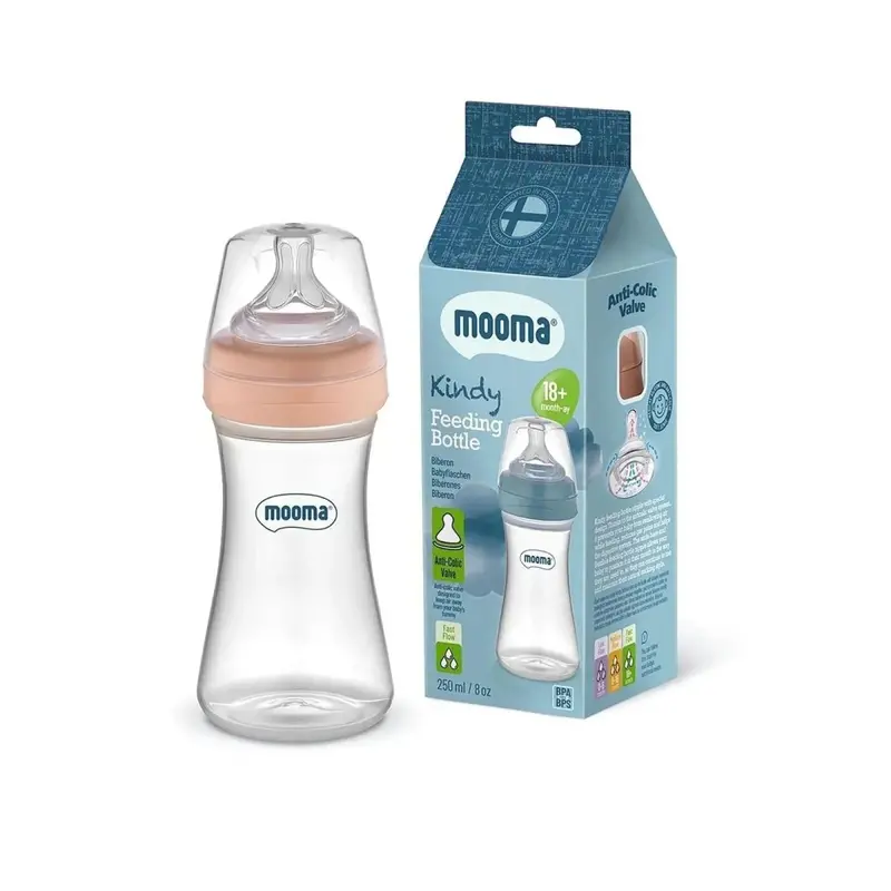 Mooma Kindy Bottle Fast Flow 18+ Months 250Ml - Old Rose 2