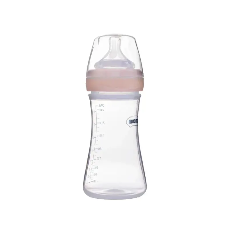 Mooma Kindy Bottle Medium Flow 6-18 Months 250Ml - Old Rose 2