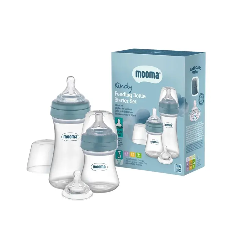 Mooma Kindy Feeding Bottle Starter Set - Ball Blue 1