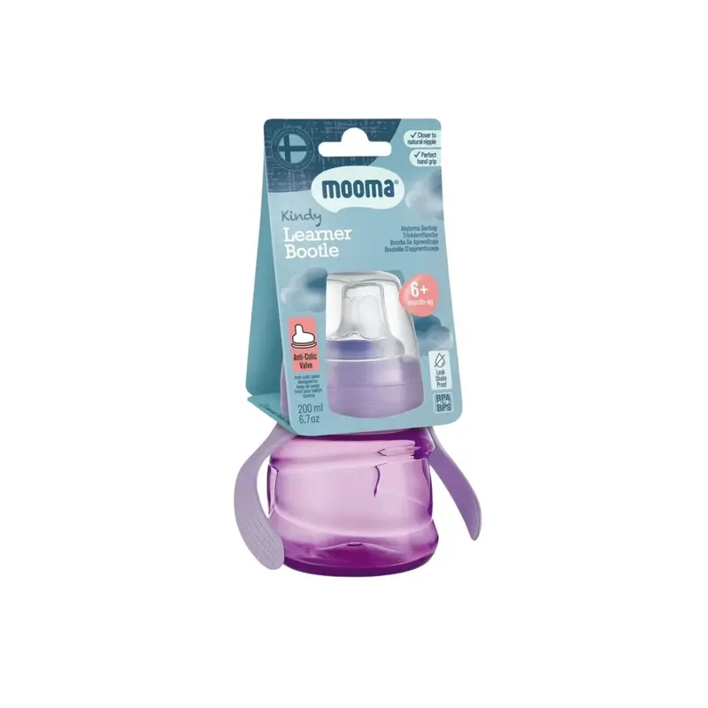 Mooma Kindy Learner Bottle 200Ml - Purple 1