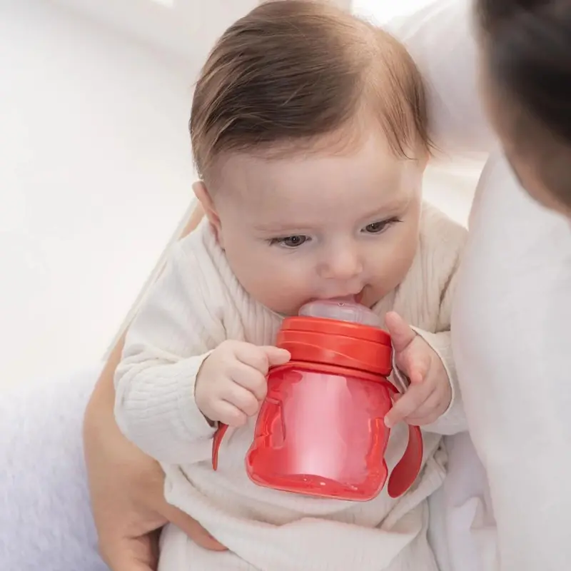 Mooma Kindy Learner Bottle 200Ml - Red 2