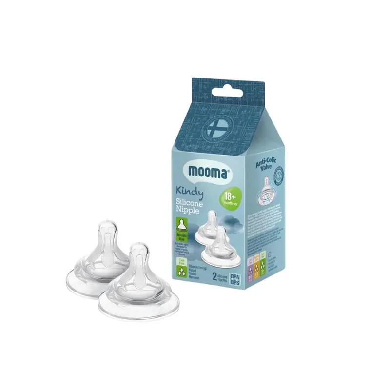 Mooma Kindy Silicone Teats Fast Flow 18+ Months Pack Of 2 1