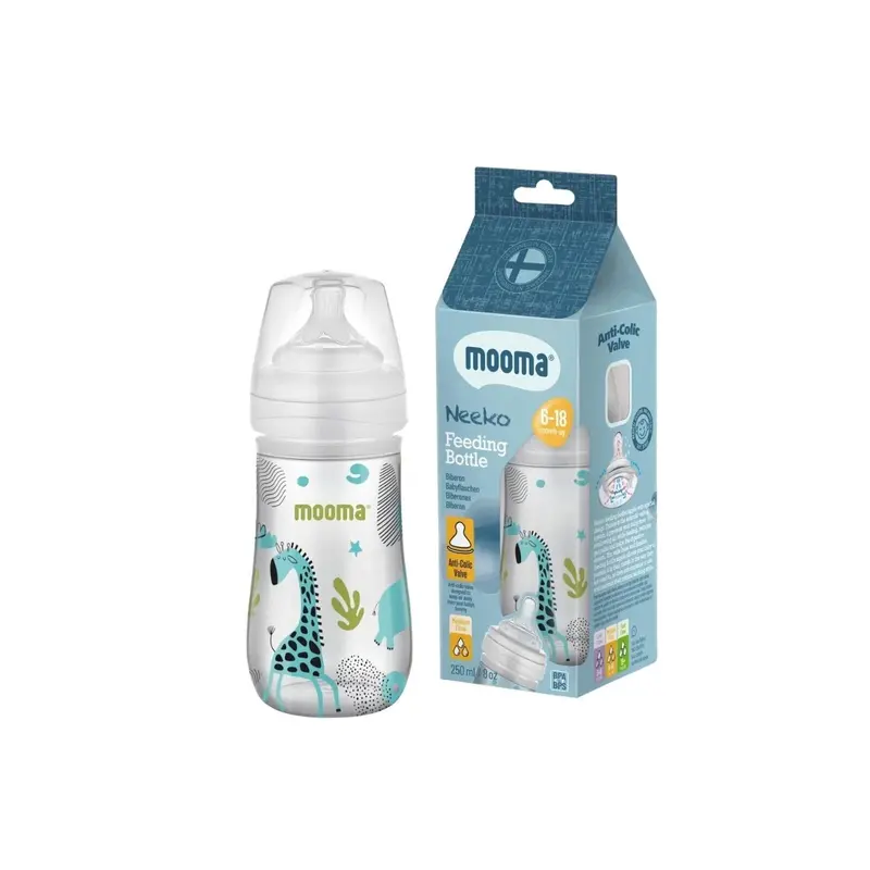 Mooma Neeko Bottle Medium Flow 6-18 Months 250Ml - Animals 2