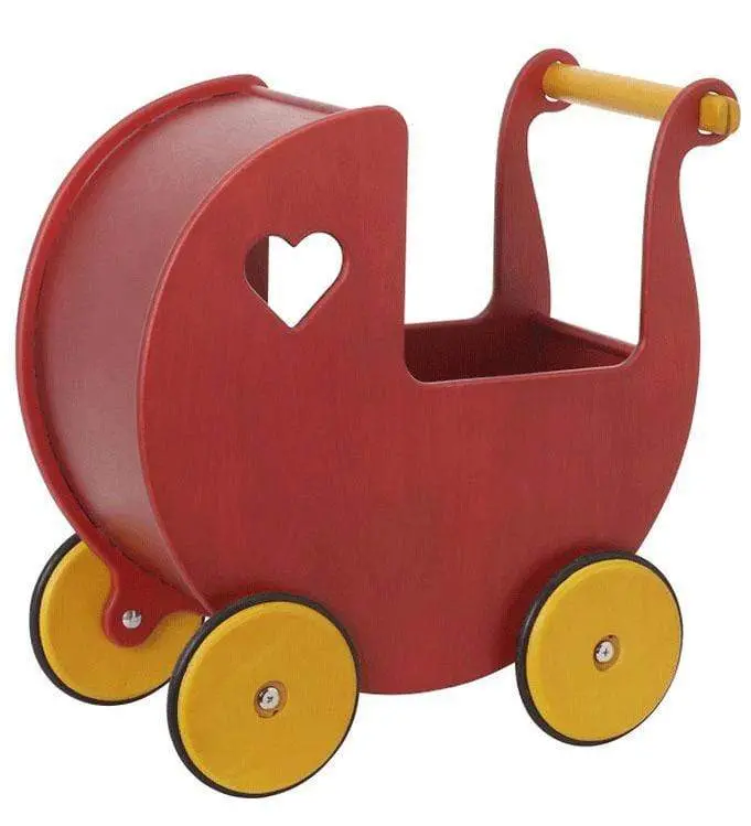 Moover Wooden Dolls Pram Red 1