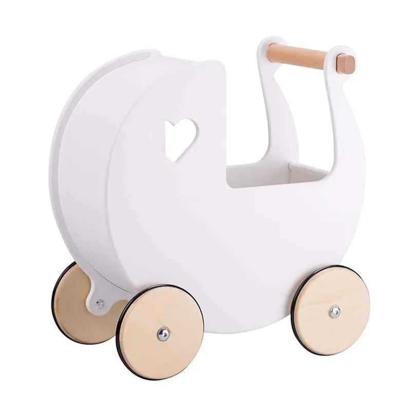 Moover Wooden Dolls Pram White 1