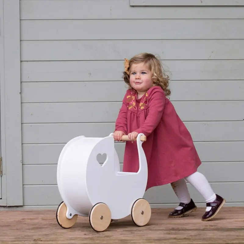 Moover Wooden Dolls Pram White 2