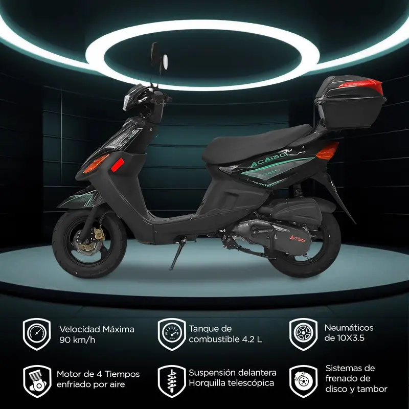 Motocicleta Acapulco Kiwo 150 2025, Color Verde 2