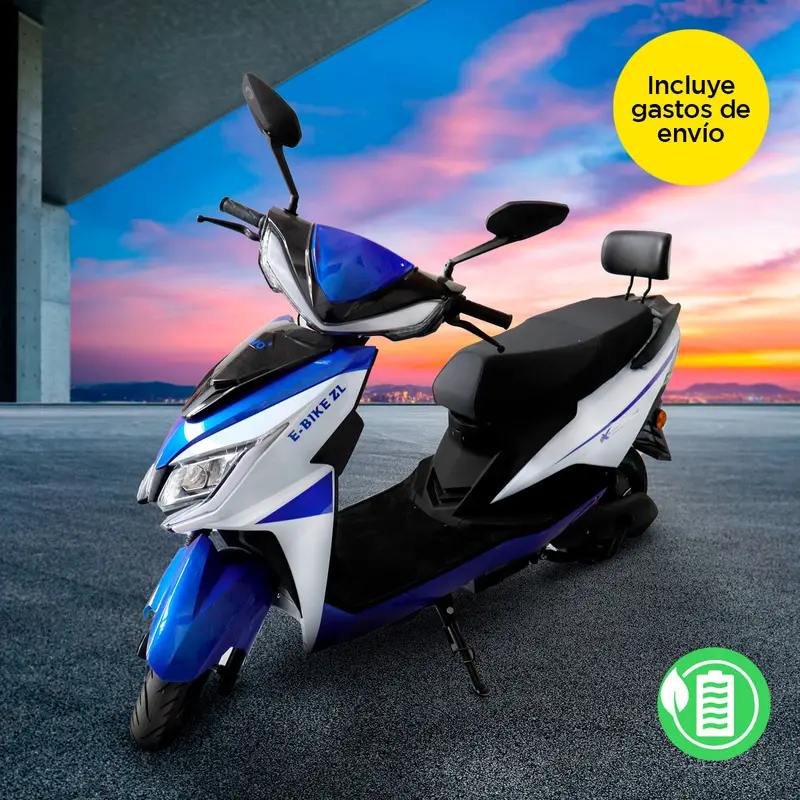 Motocicleta Eléctrica Kiwo E-Bike Zl Color Azul Con Blanco 1