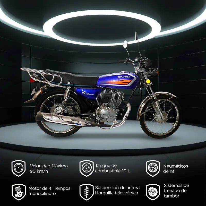 Motocicleta Kiwo Kt-150L, Color Azul 2