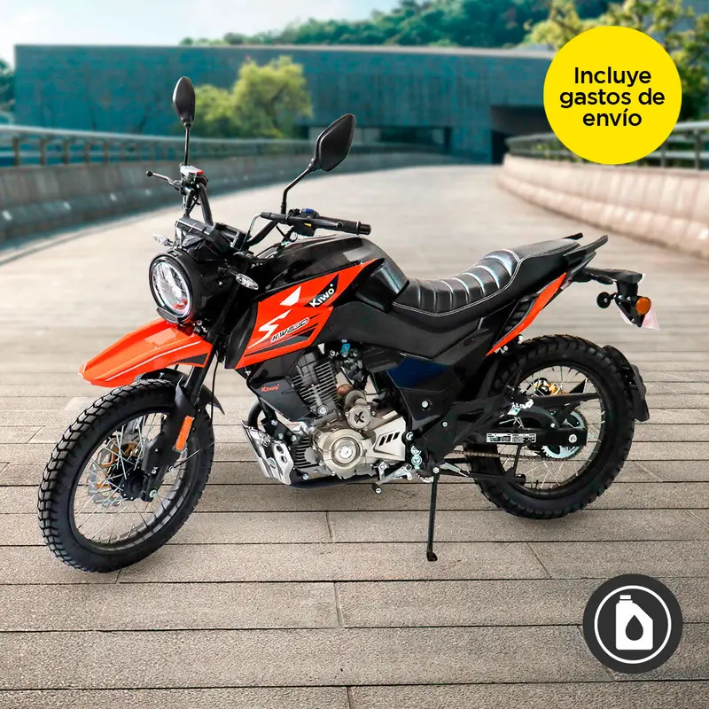 Motocicleta Kiwo Kw 200, Color Negro Con Naranja 1