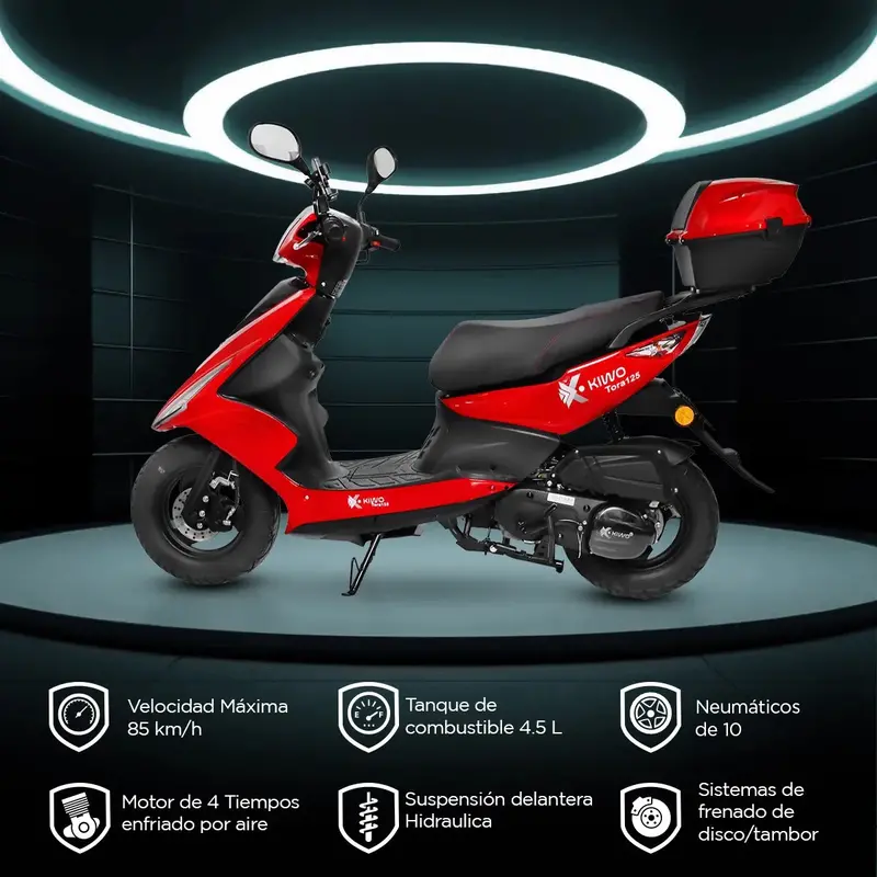 Motocicleta Kiwo Tora 125 2025 Color Rojo 2