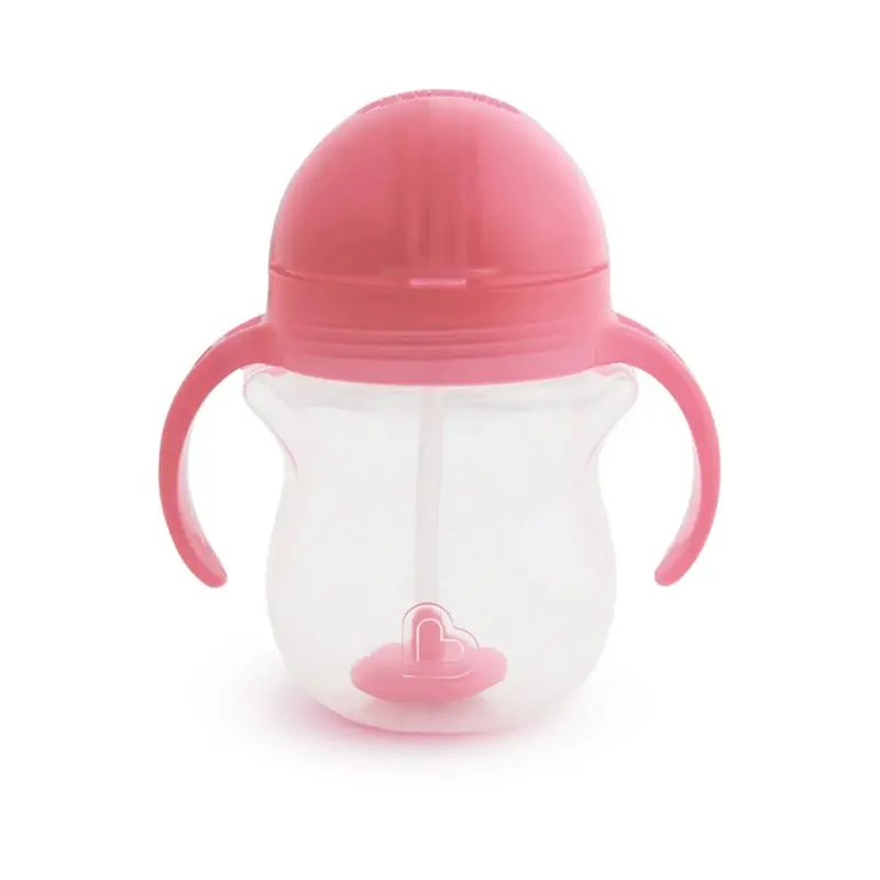 Munchkin Click Lock Tip & Sip Weighted Straw Cup Pink 207Ml 2