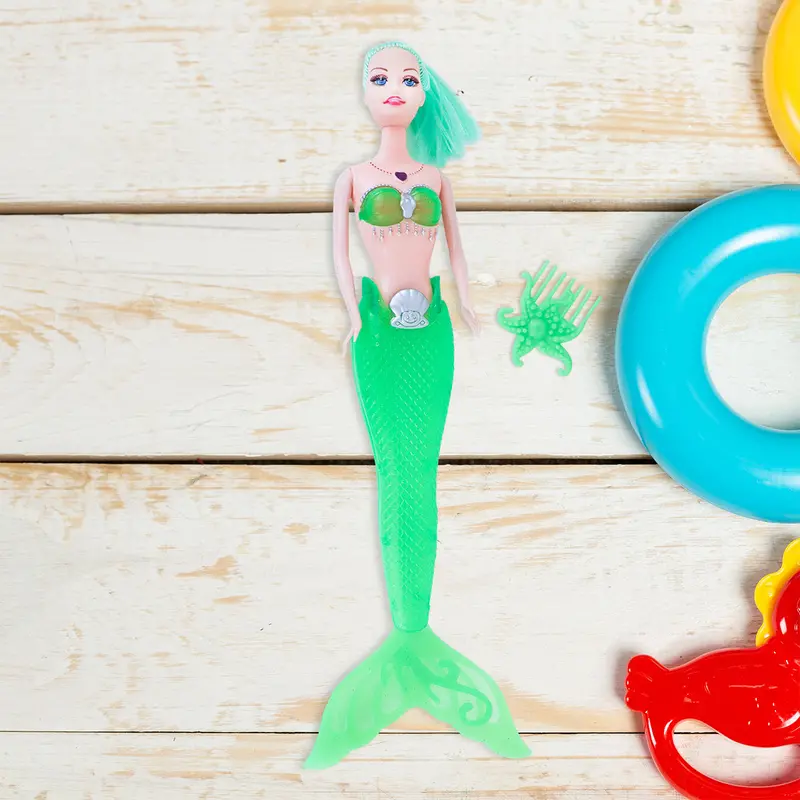 Muñeca De Sirena Con Luz, Color Verde 1