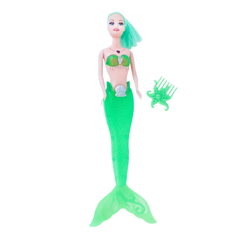 Muñeca De Sirena Con Luz, Color Verde 2