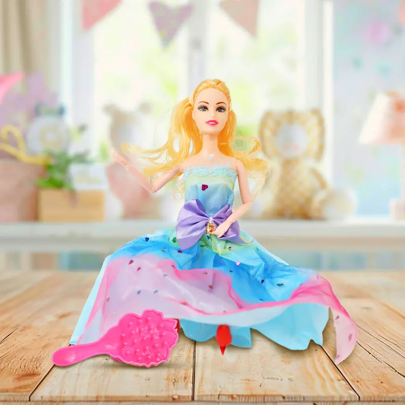 Muñeca Fashion Con Vestido Azul 1
