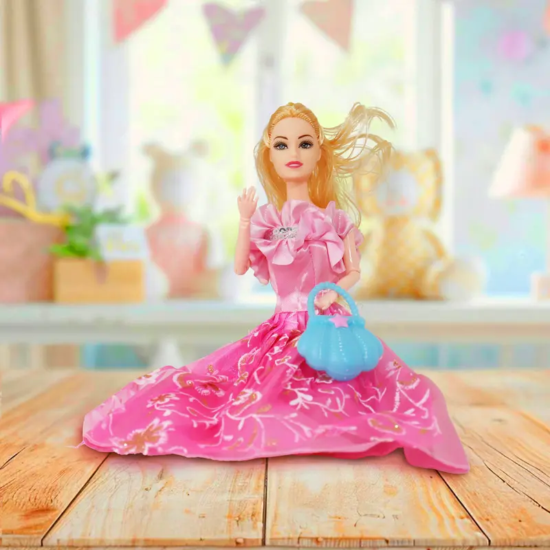 Muñeca Fashion Con Vestido Rosa 1