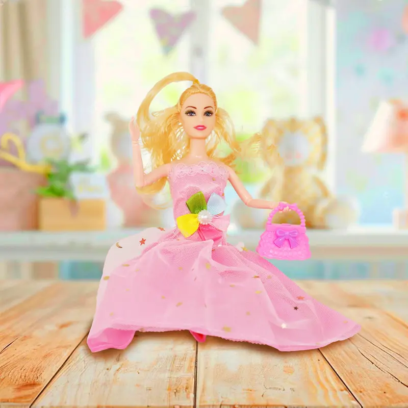 Muñeca Fashion Con Vestido Rosa Claro 1