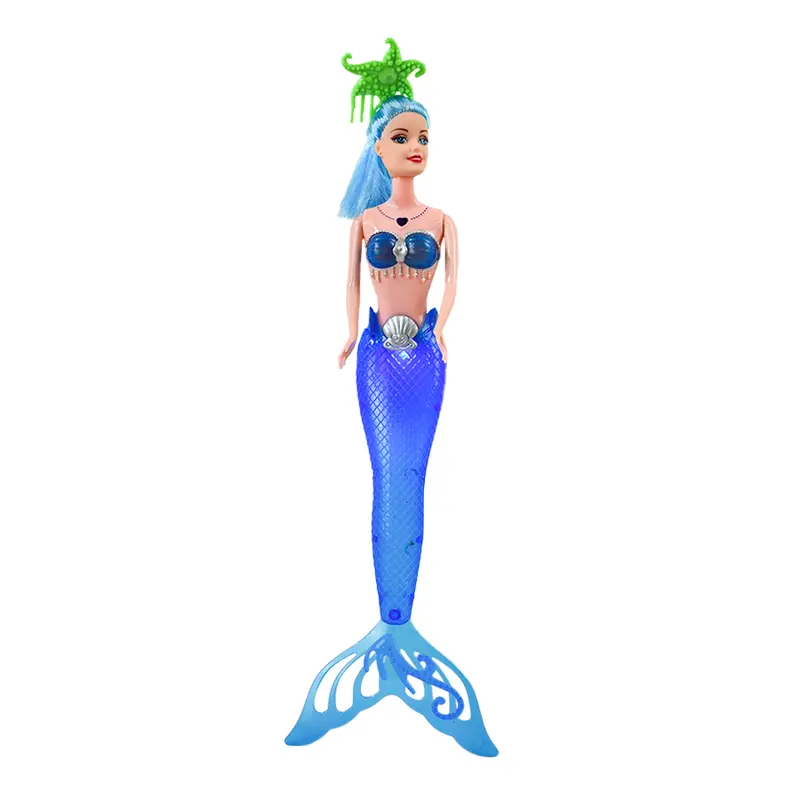 Muñeca Sirena Blue Con Luz 1