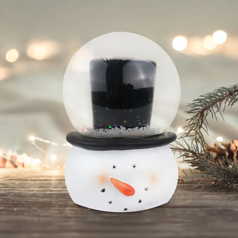Muñeco De Nieve, Bola De Nieve De Cerámica Y Cristal 1