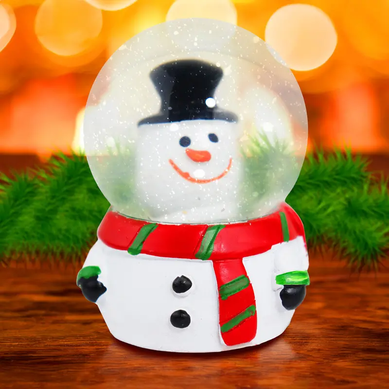 Muñeco De Nieve, Bola De Nieve De Cerámica Y Cristal Con Glitter 1