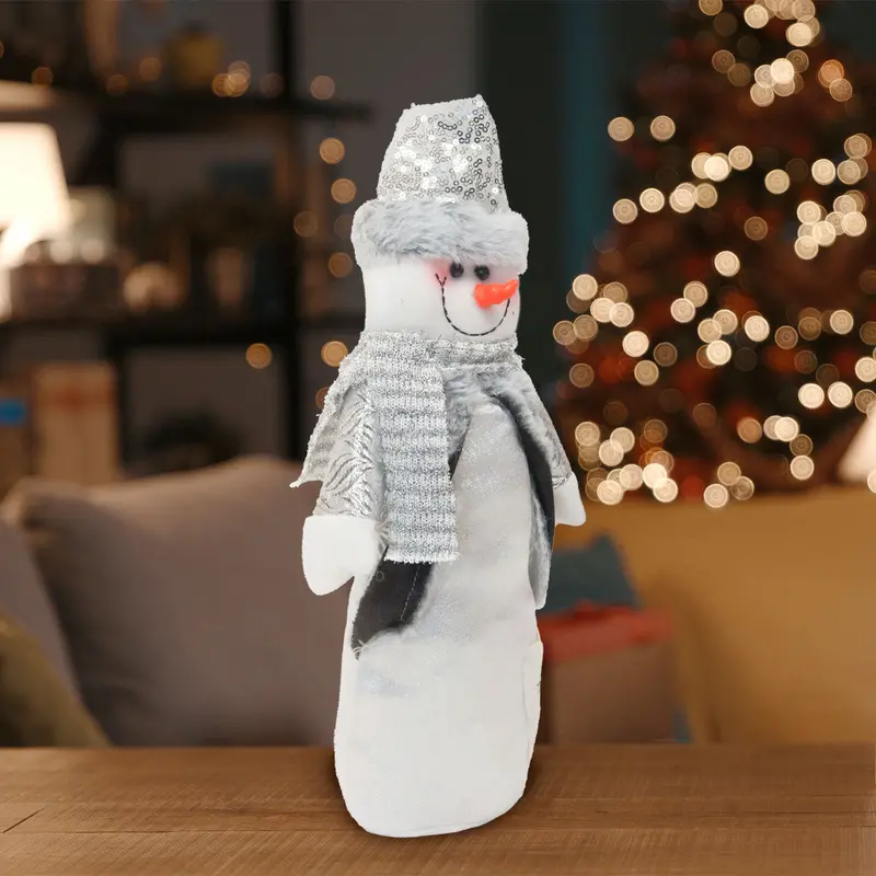 Muñeco De Nieve De Felpa Color Plata 1