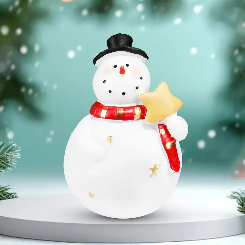 Muñeco De Nieve, Figura Decorativa De Cerámica 1