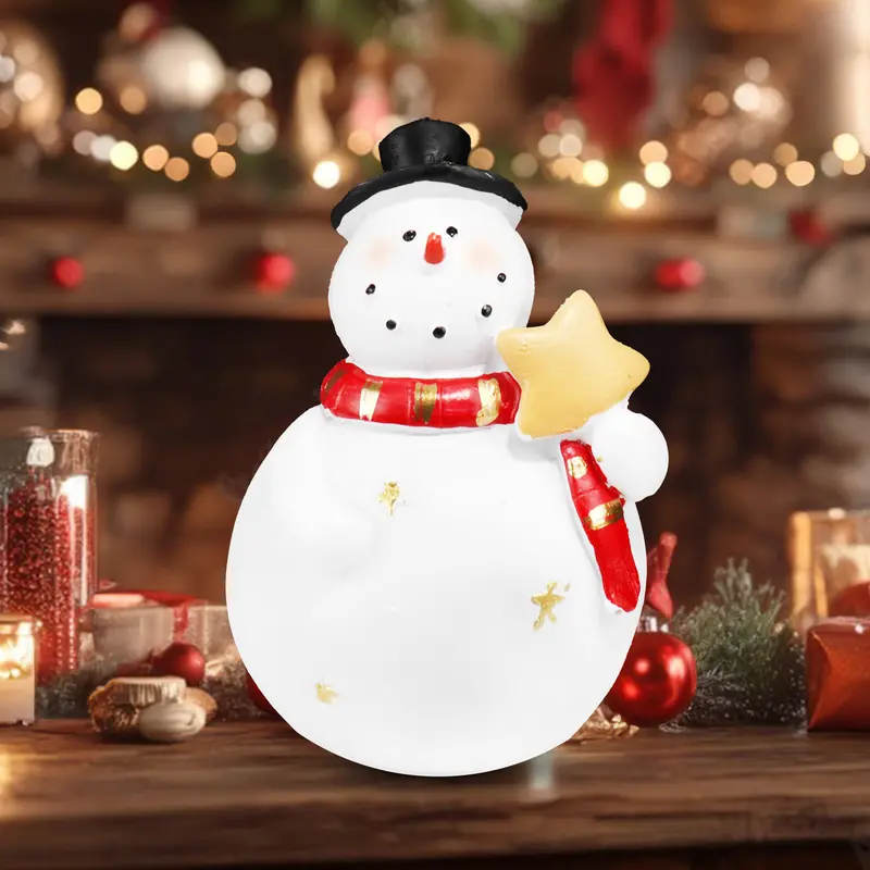 Muñeco De Nieve, Figura Decorativa De Cerámica 2