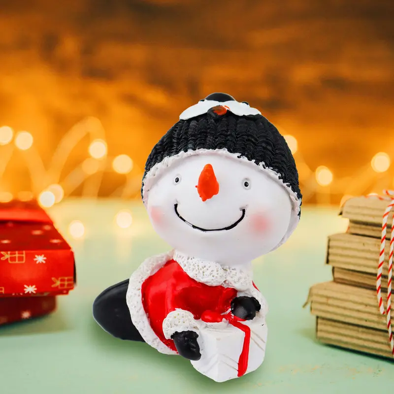 Muñeco De Nieve, Gorro Pingüino, Figura Decorativa De Cerámica 2