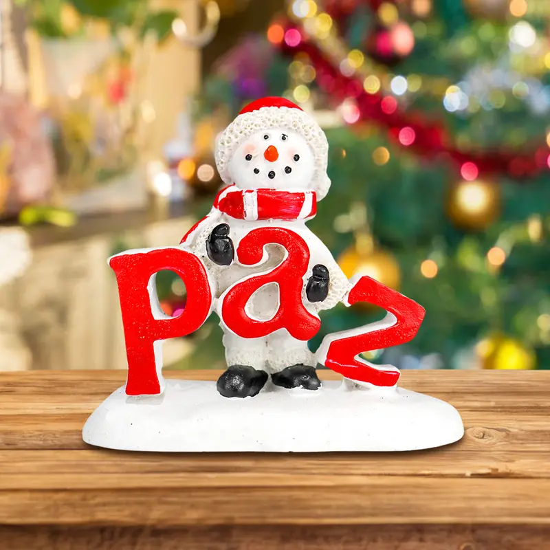 Muñeco De Nieve, Paz, Figura Decorativa De Cerámica 1