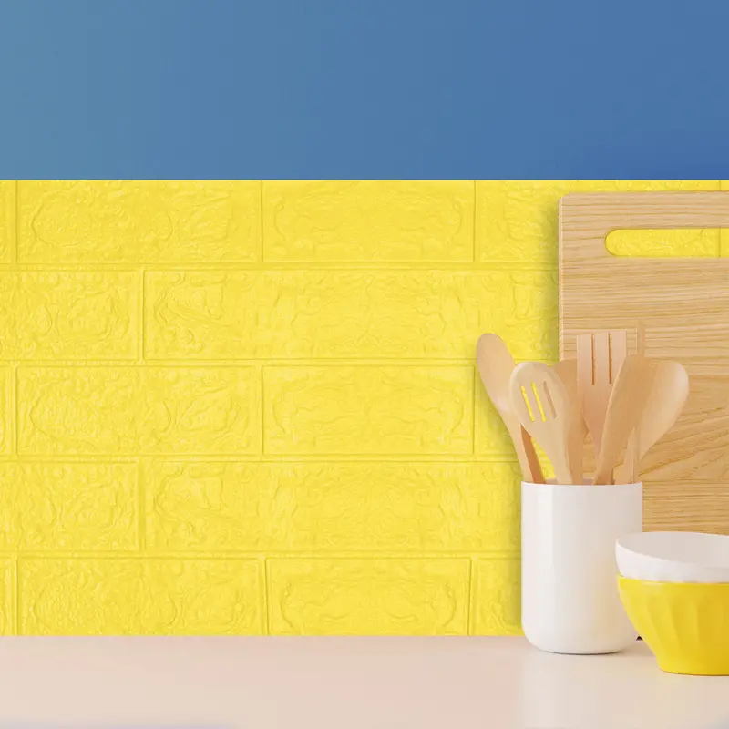 Muro Adhesivo Para Interiores, Color Amarillo, 70X77 Cm 1