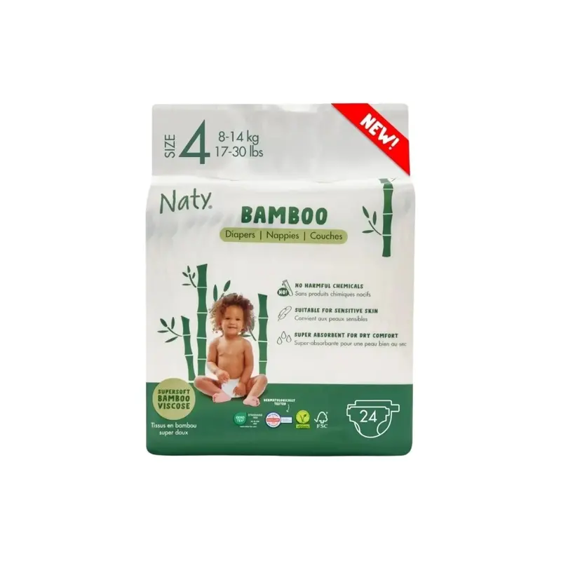 Naty Bamboo Viscose Baby Nappies Size 4 - 24 Nappies 1