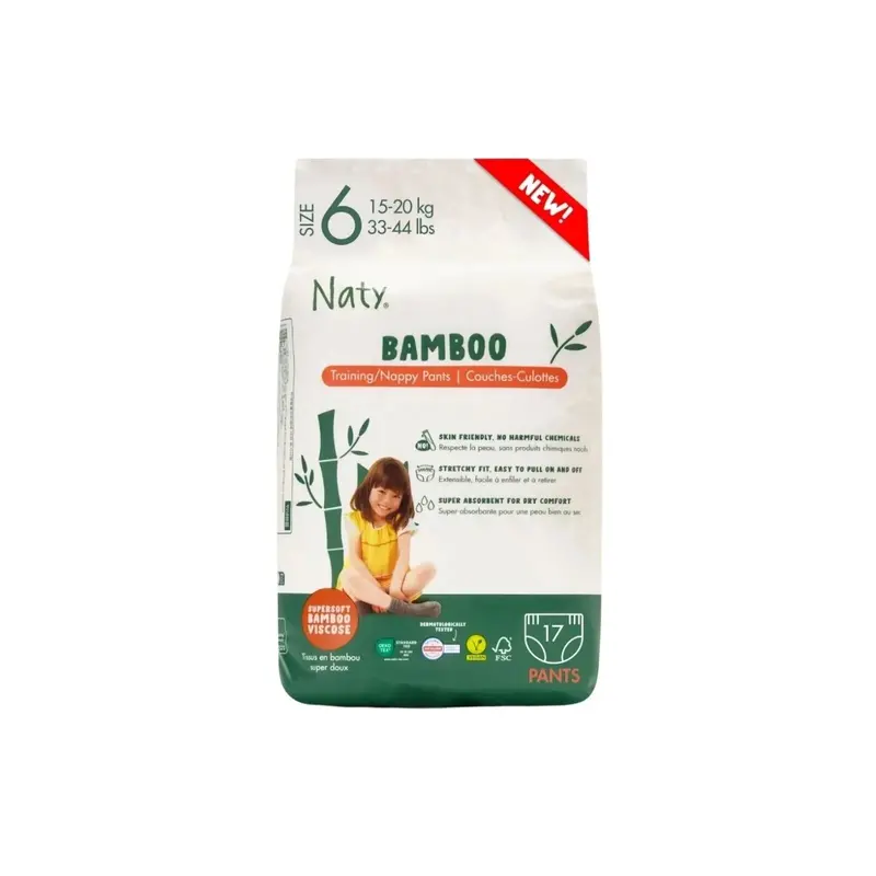 Naty Bamboo Viscose Nappy Pants Size 6 - 17 Nappies 1